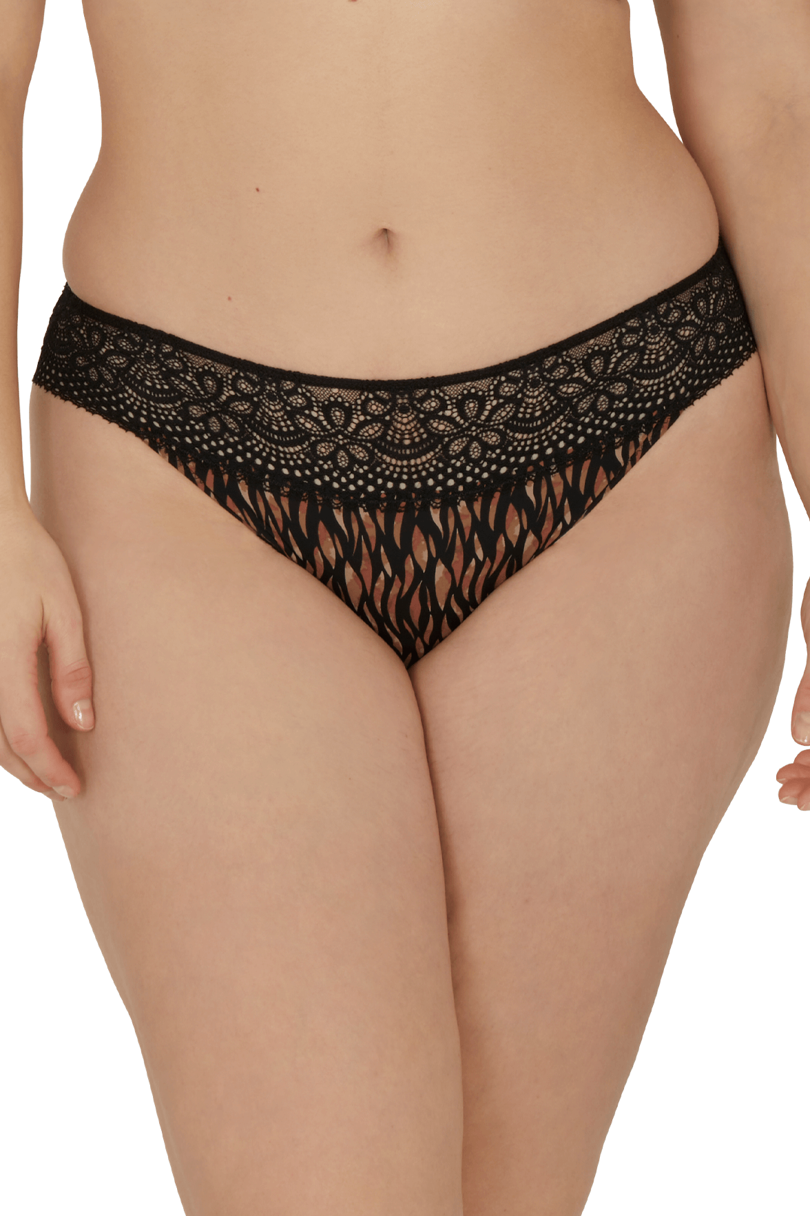 Slip brésilien dentelle et microfibre L'irrésistible - Fauve