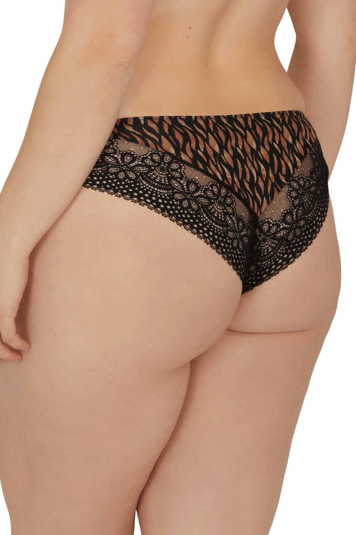 Slip brésilien dentelle et microfibre L'irrésistible - Fauve