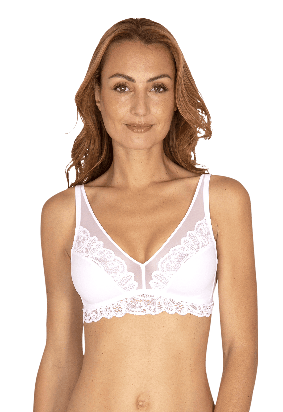 Soutien-gorge sans armatures Dentelle Envoûtante Blanc – Well