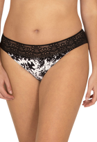 Slip brésilien dentelle et microfibre L'irrésistible - Flore