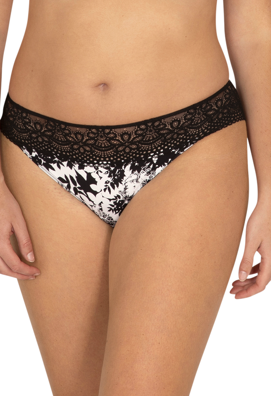 Slip brésilien dentelle et microfibre L'irrésistible - Flore