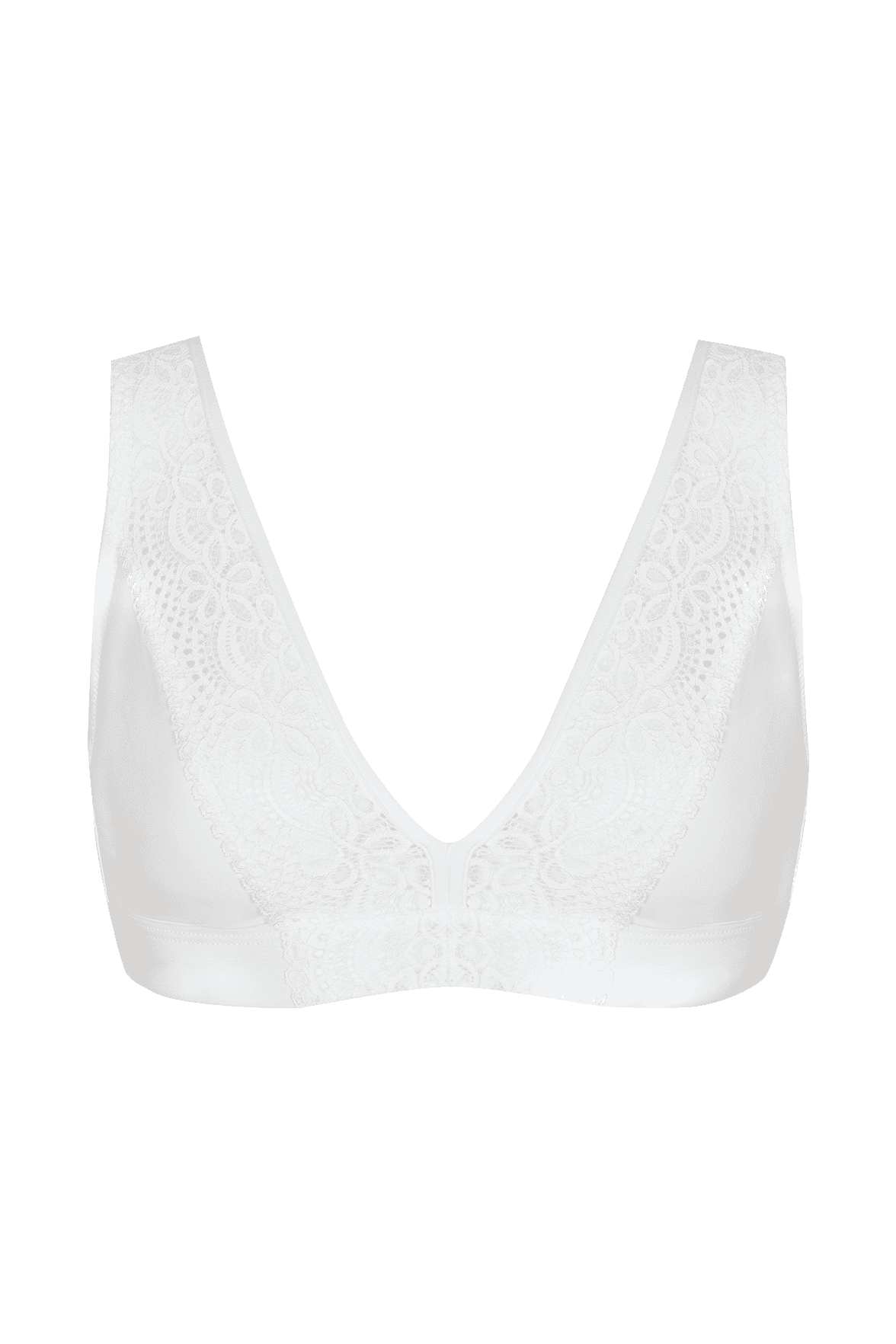 Soutien-gorge foulard sans armatures en dentelle et en microfibre L'irrésistible - Blanc