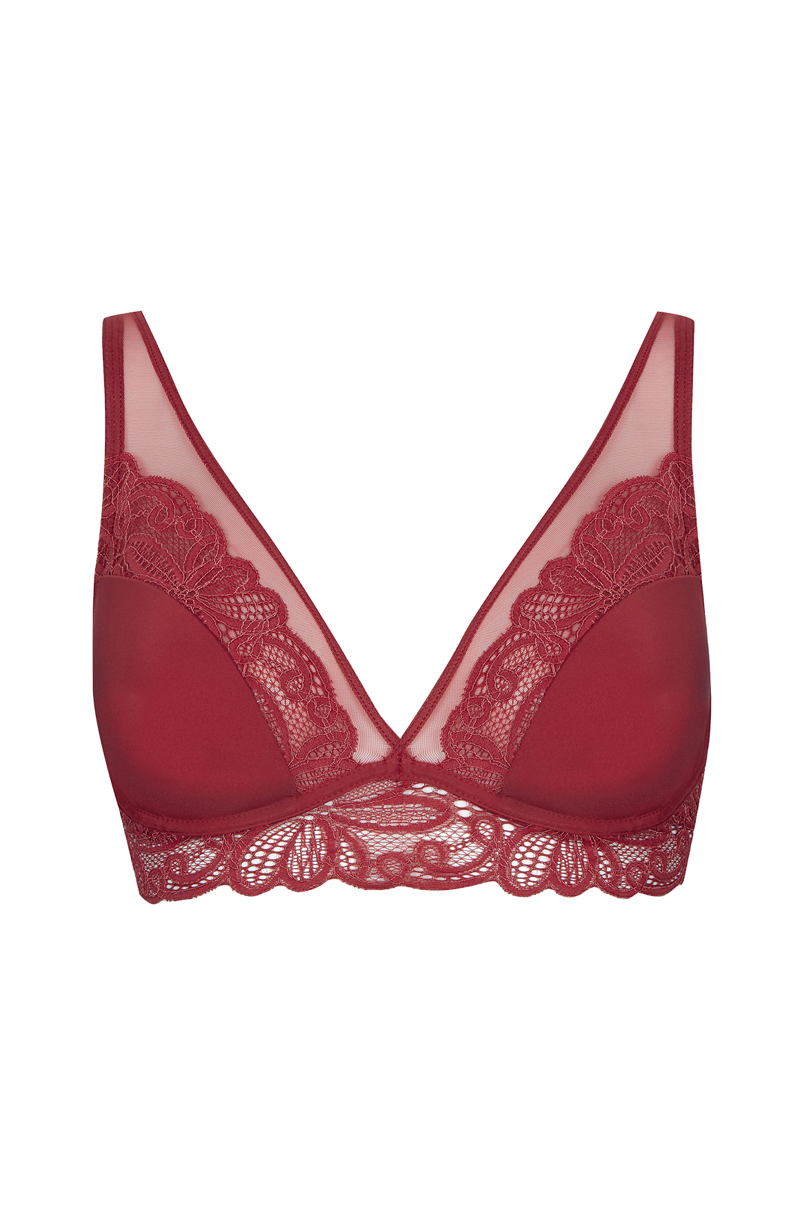 Soutien-gorge à coques Dentelle Envoûtante - Rouge rubis