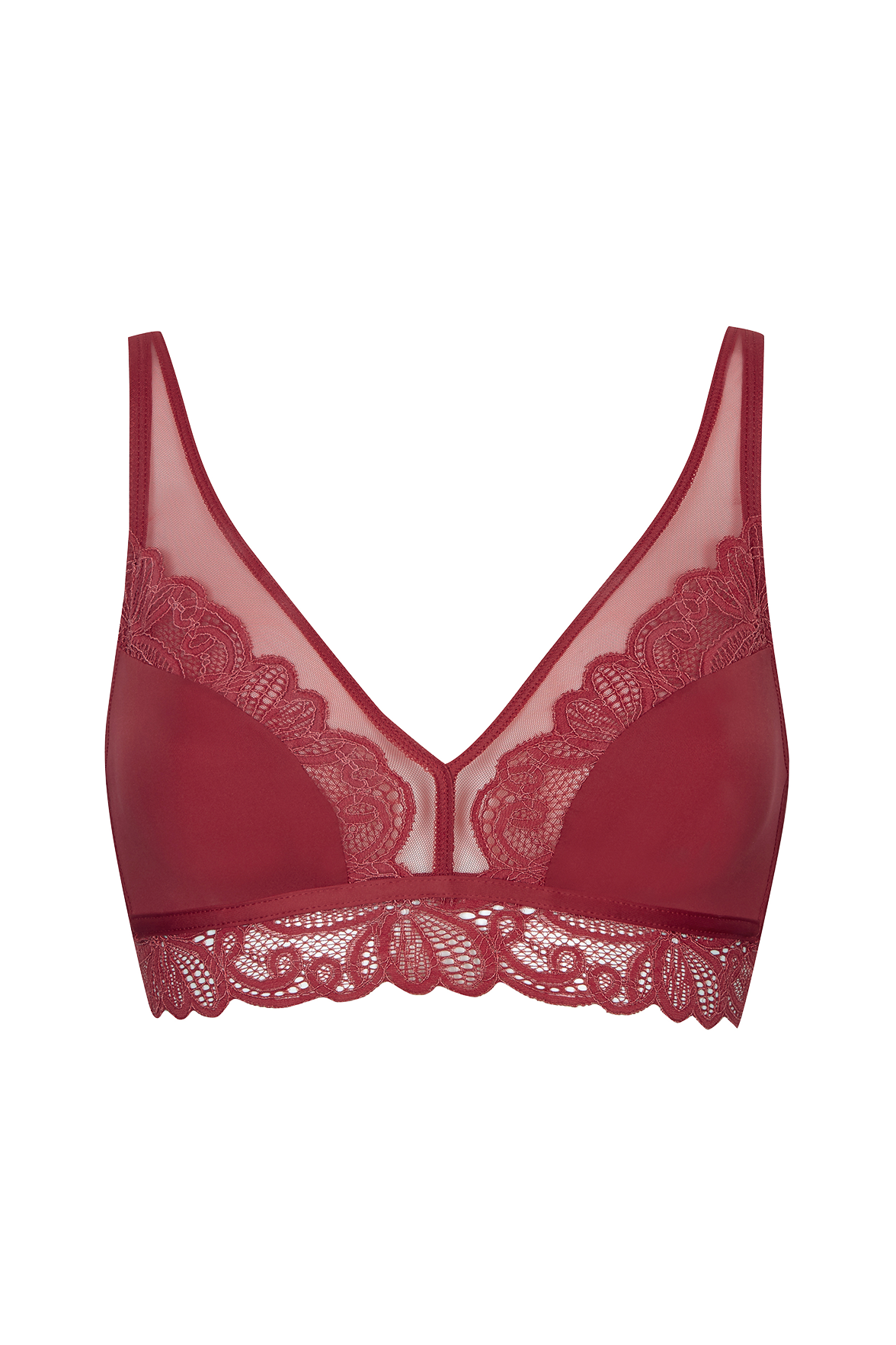Soutien-gorge sans armatures Dentelle Envoûtante - Rouge rubis