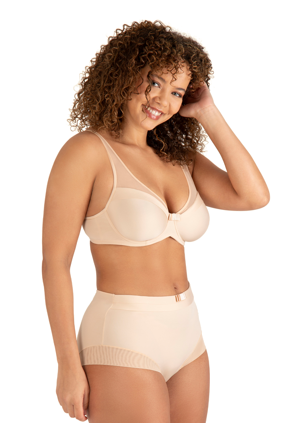 Shorty taille haute Tulle Design - Nude