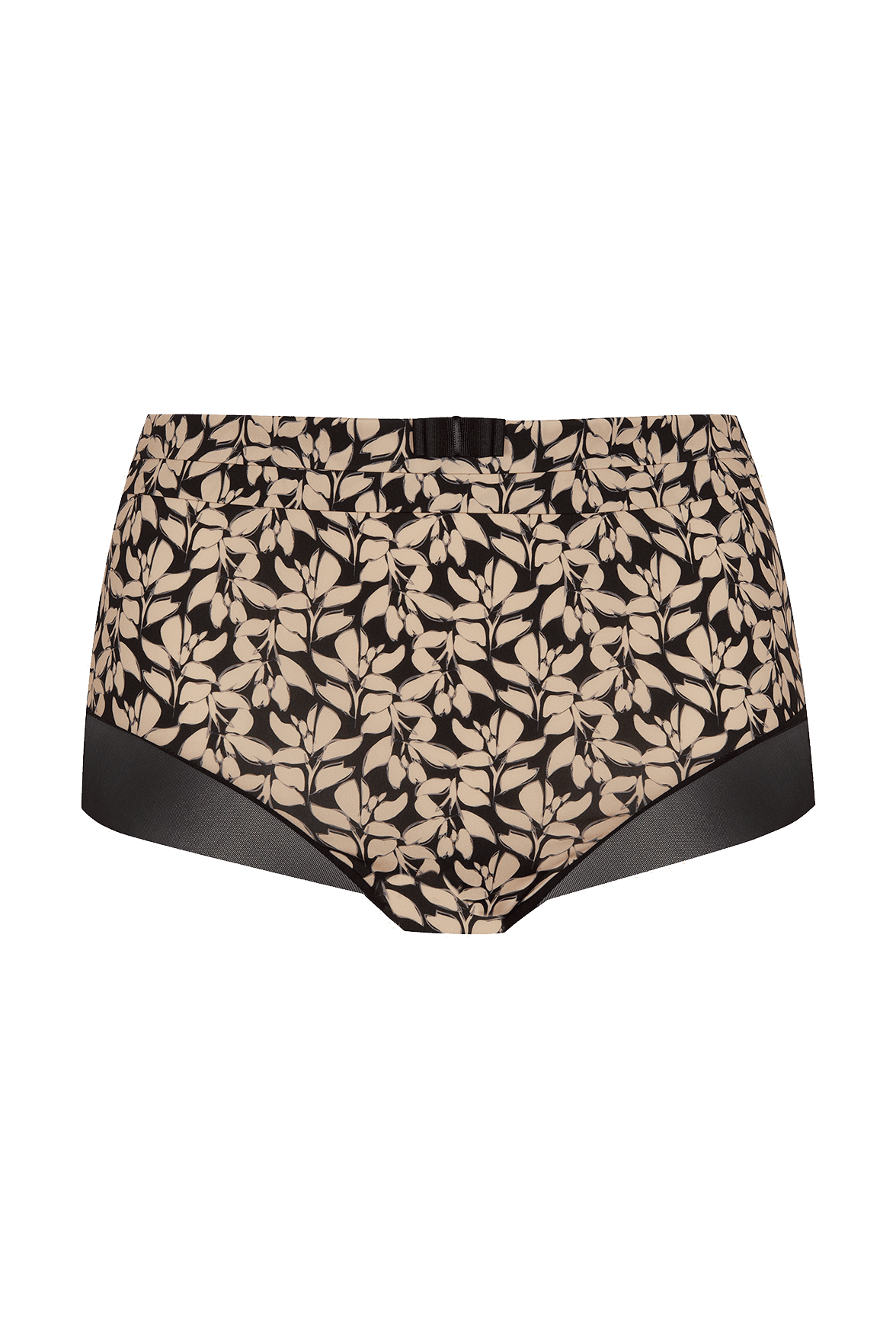 Shorty taille haute Tulle Design - Noir végétal