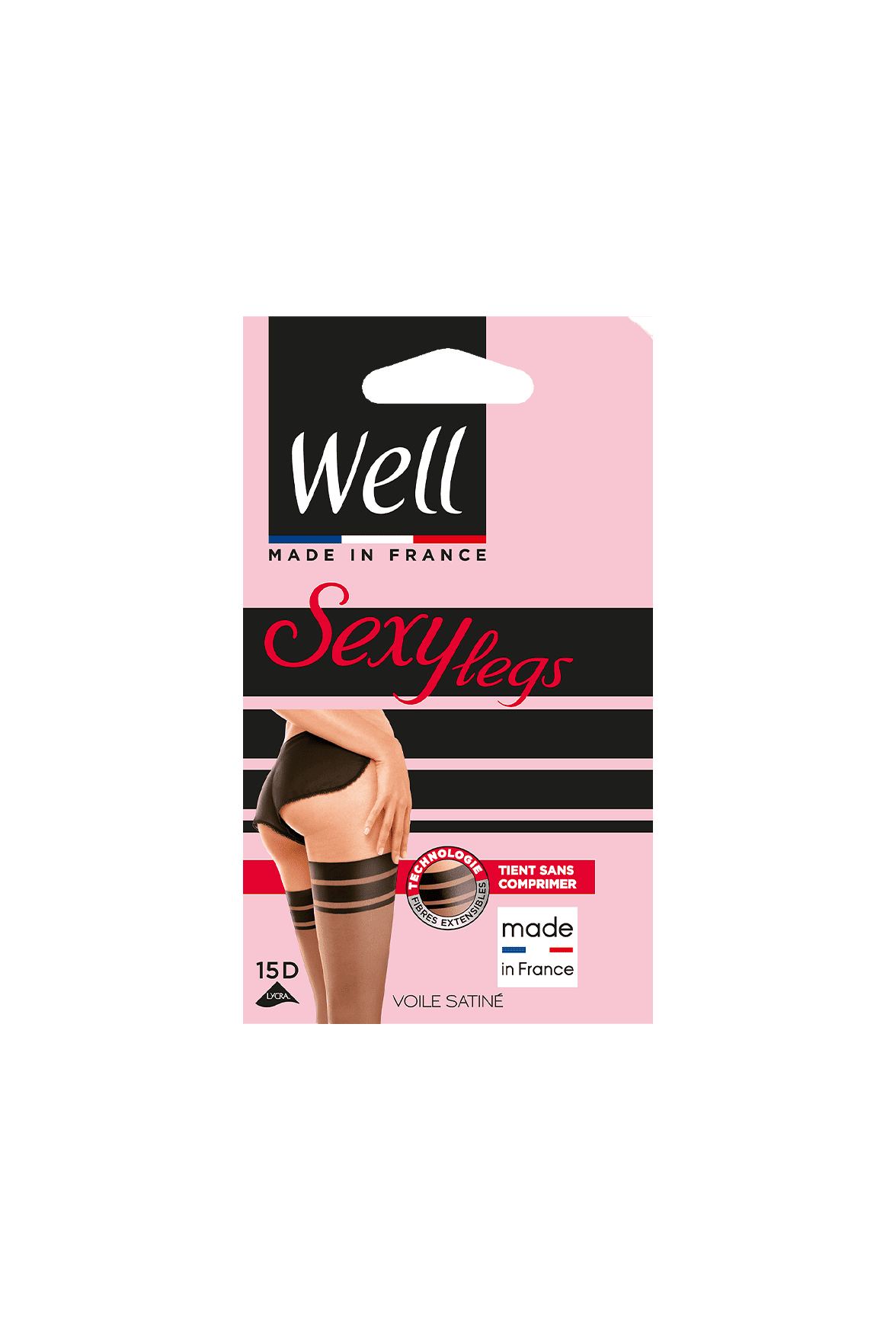 Bas Voile Satiné Transparent 15D Sexy Legs - Noir