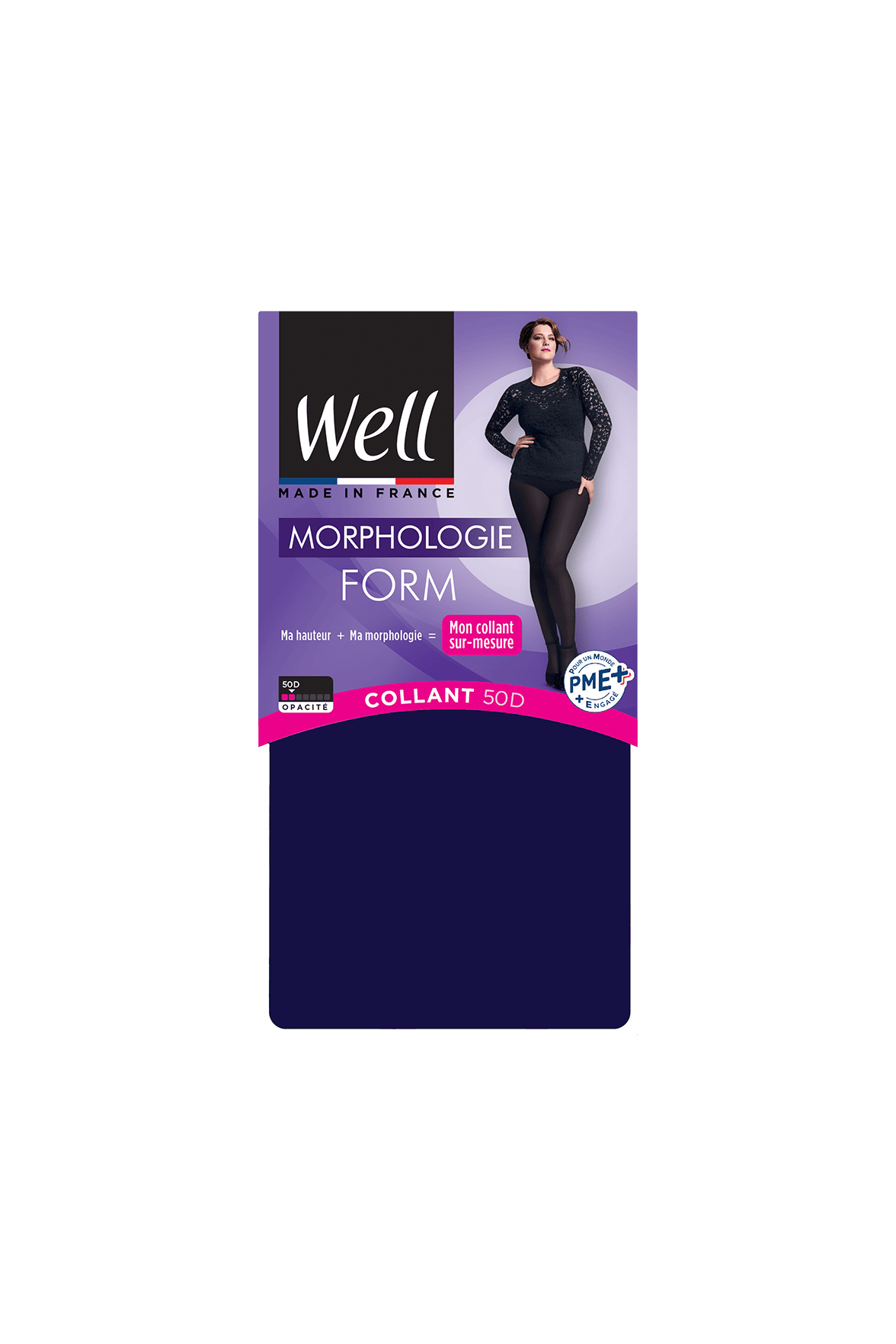 Collant Opaque 50D sur-mesure Morphologie - Bleu profond