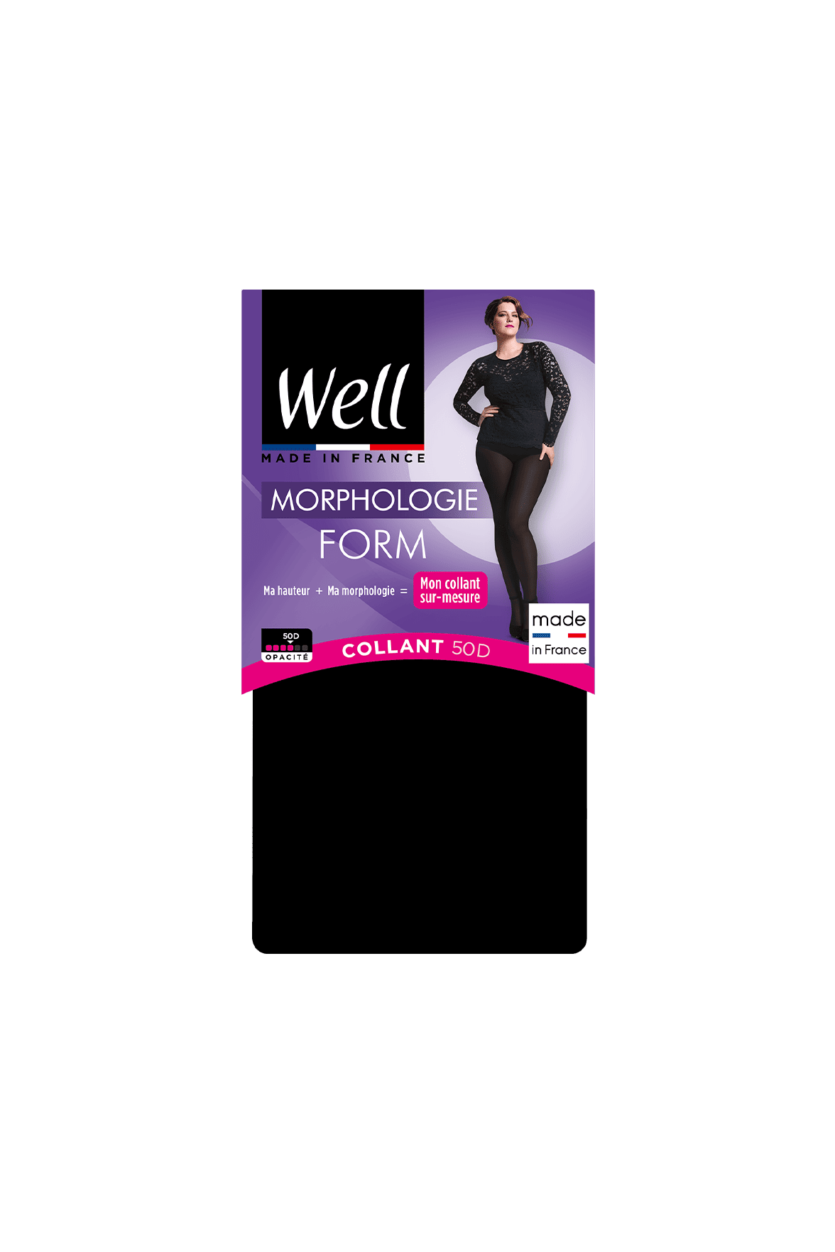 Collant Opaque 50D sur-mesure Morphologie - Noir