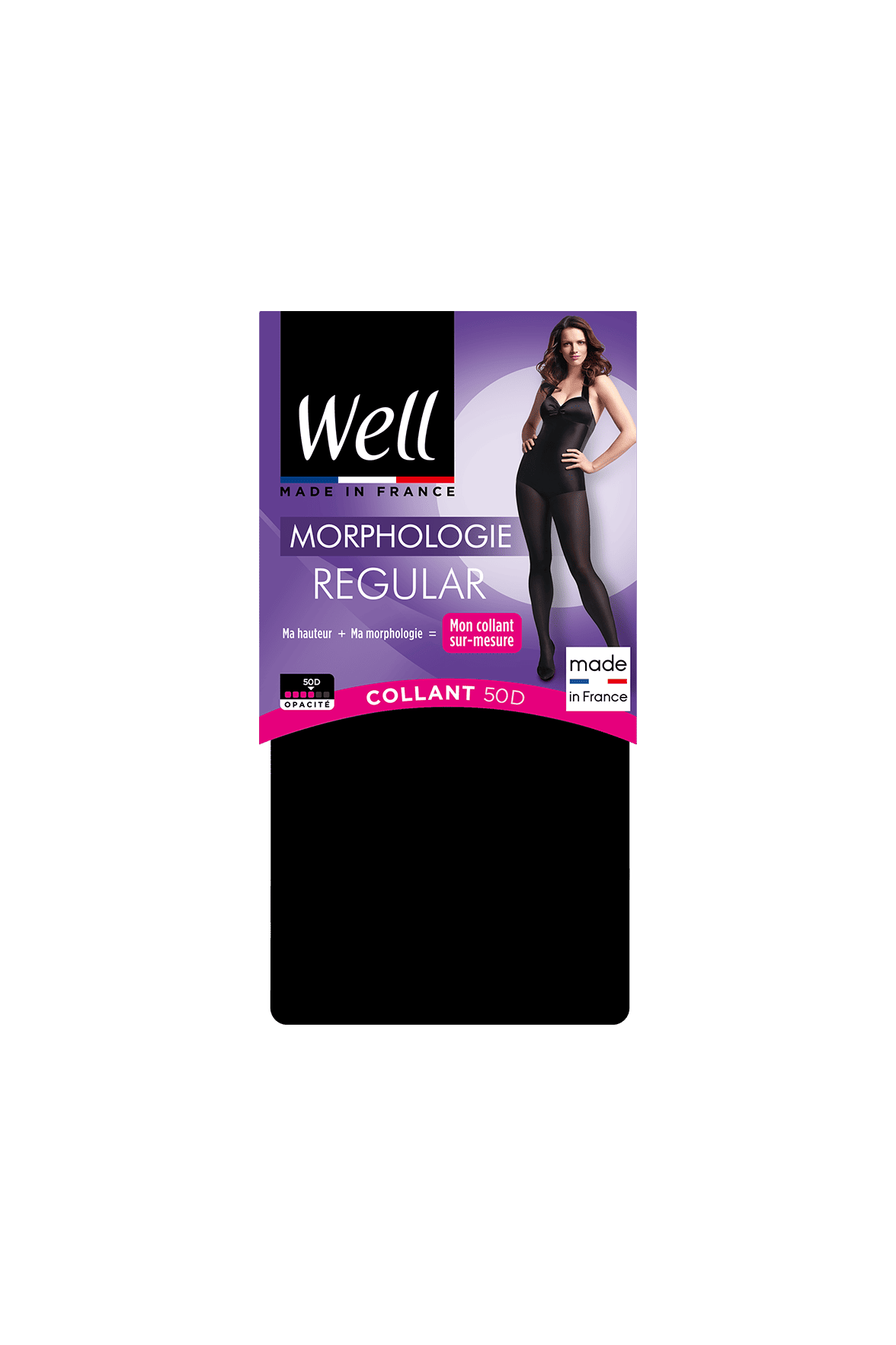Collant Opaque 50D sur-mesure Morphologie - Noir