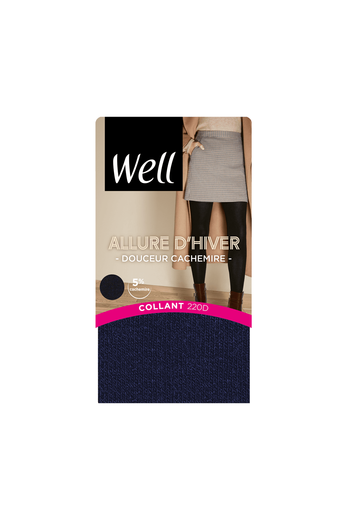 Collant opaque 220D Douceur Cachemire Allure d'Hiver - Bleu nuit