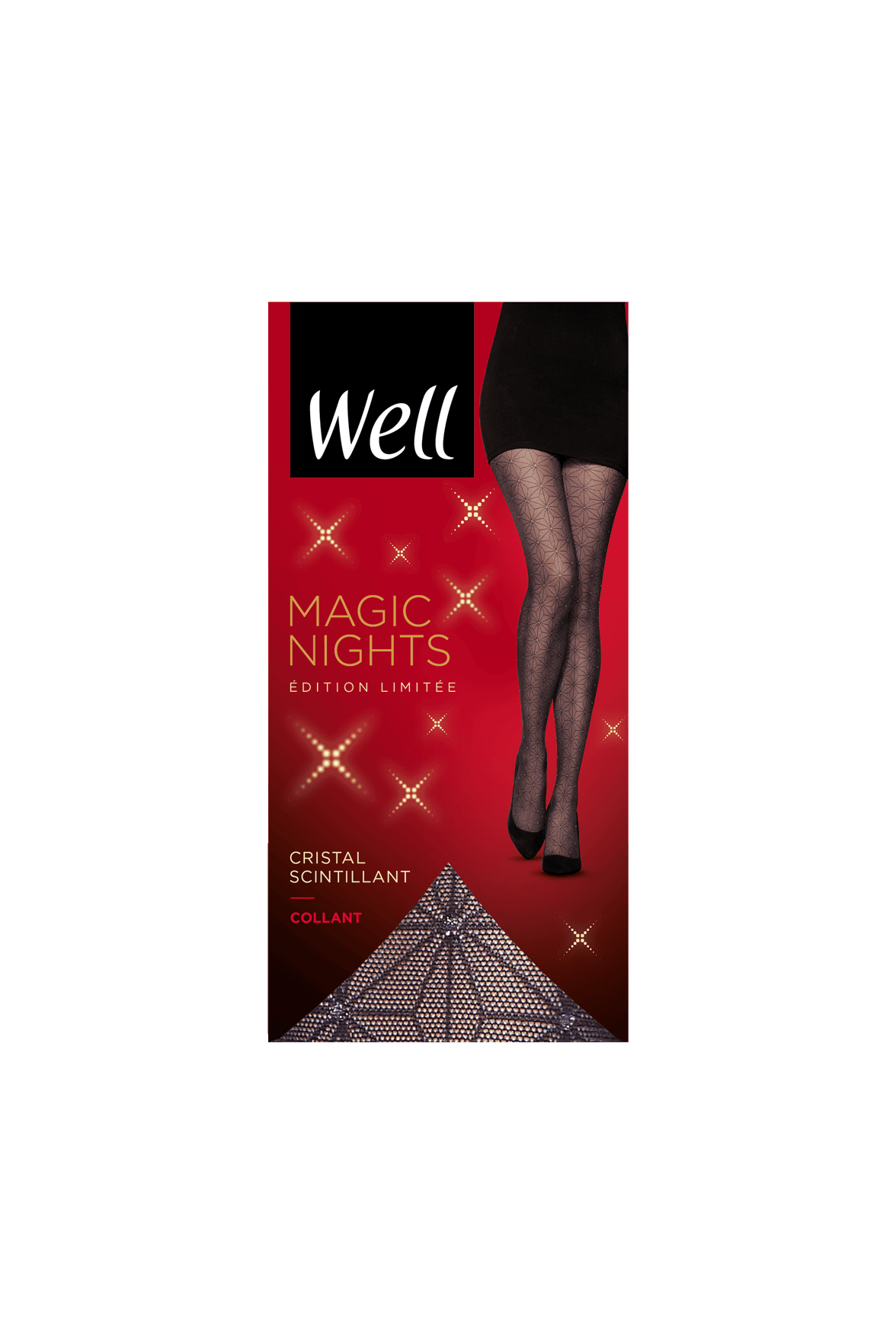 Collant Fantaisie Cristal Scintillant Magic Nights - Noir ébène