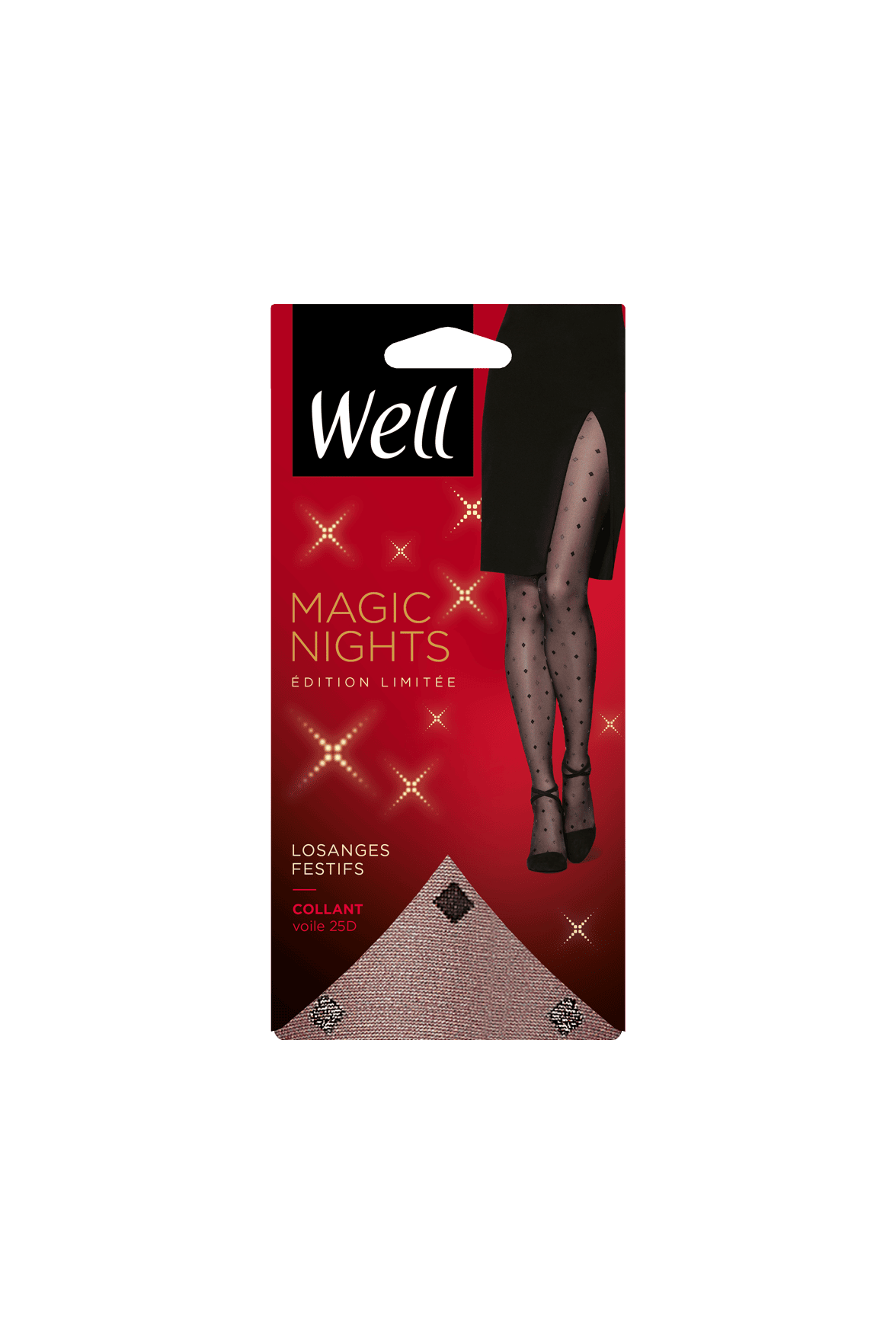 Collant Fantaisie Losanges Festifs Magic Nights - Noir ébène