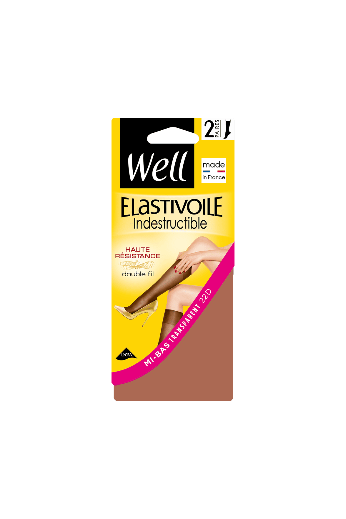 Lot de 2 paires de Mi-bas Transparents 25D Elastivoile Indestructible - Ibiza