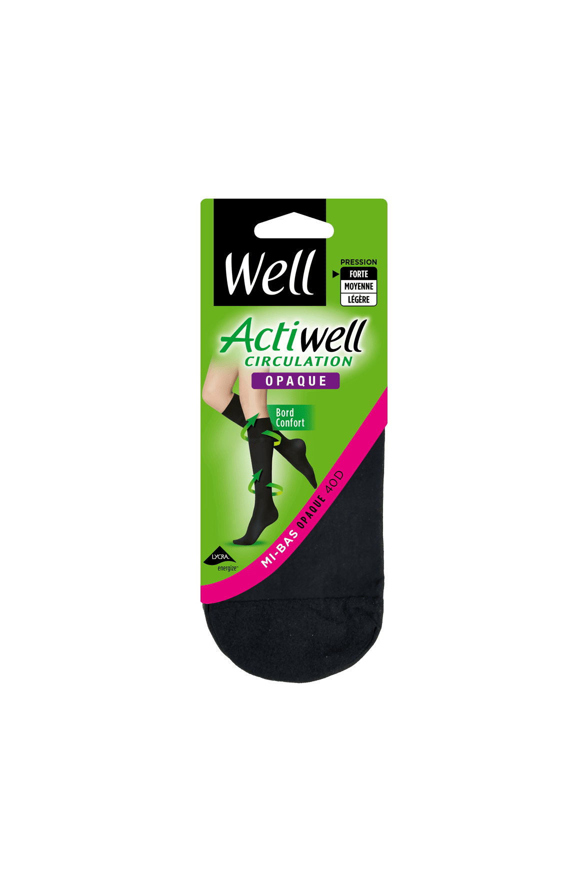 Mi-Bas Opaques 40D Actiwell Circulation - Noir
