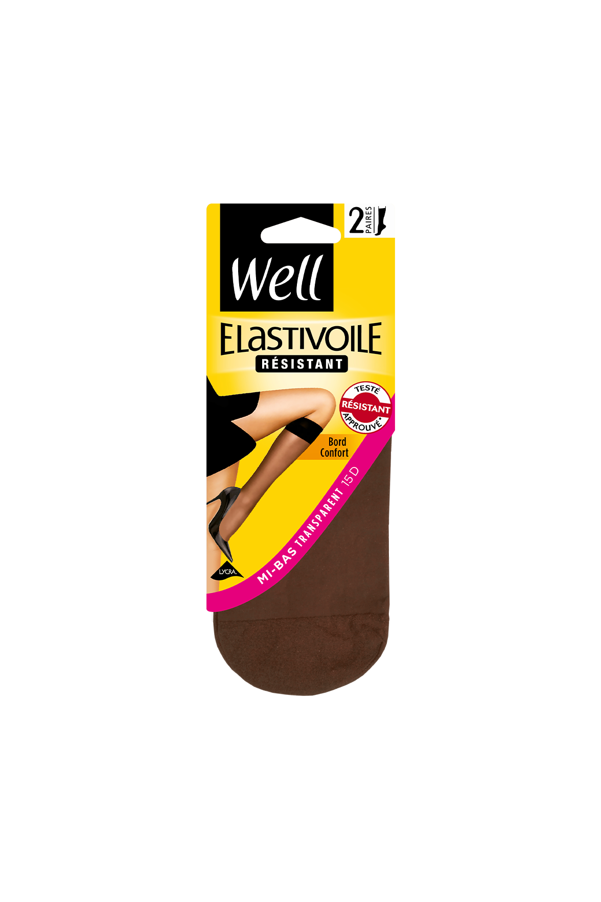 Lot de 2 paires de Mi-bas Transparents 15D Elastivoile Résistant - Gazelle