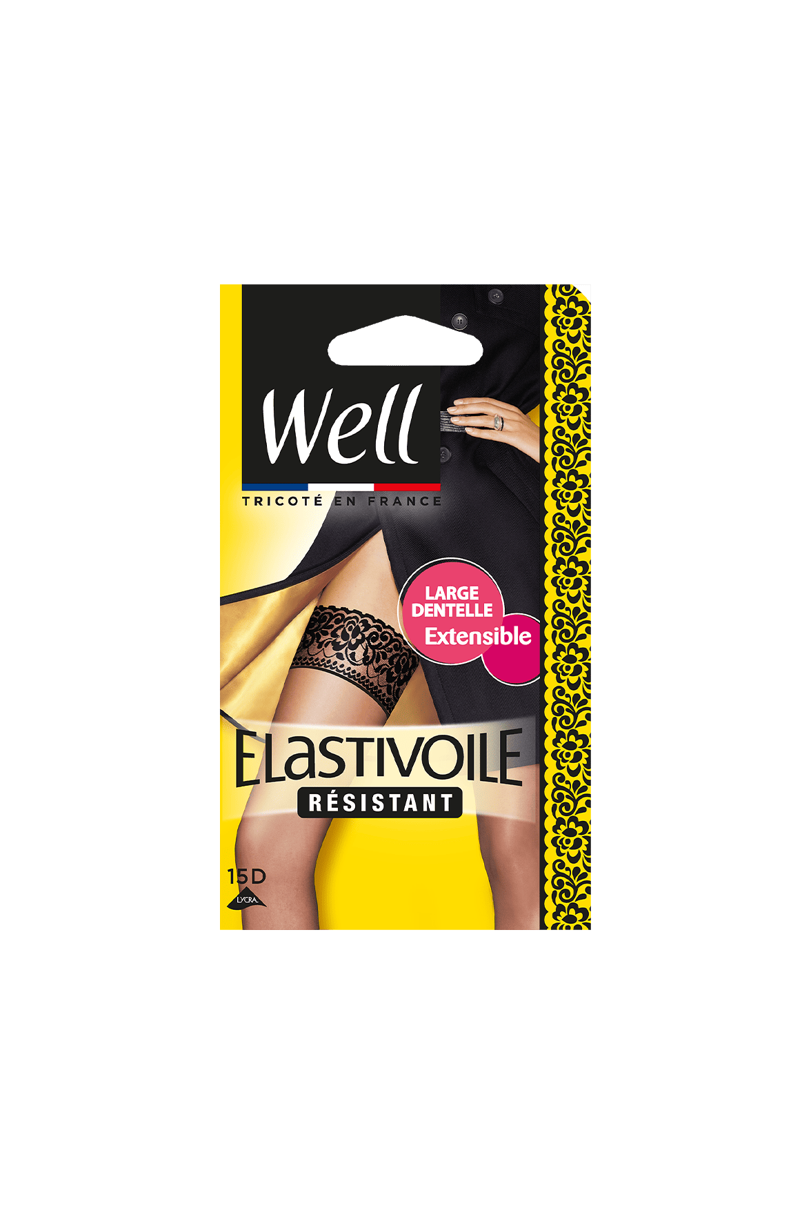 Bas Voile Transparent 15D Elastivoile Résistant - Noir