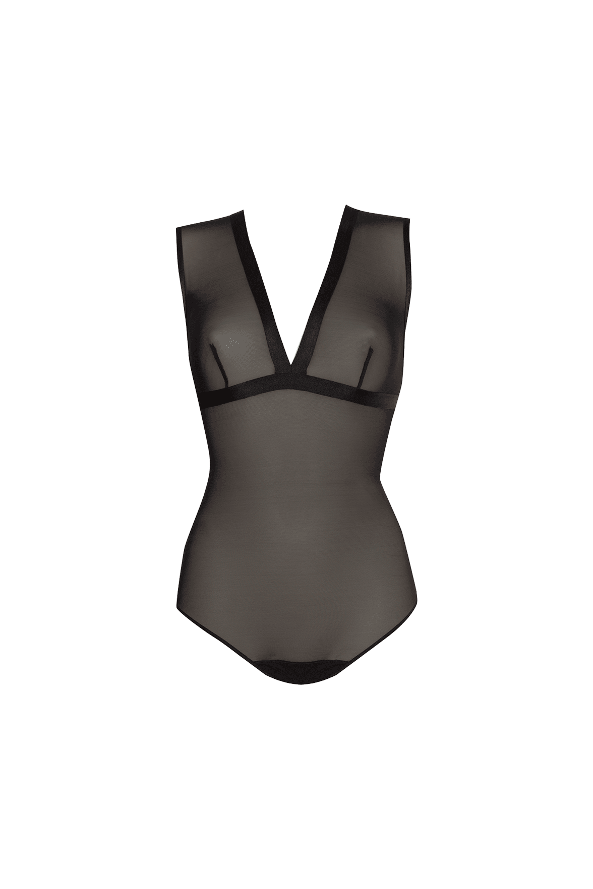 Body en tulle sans manches Tulle Design - Noir