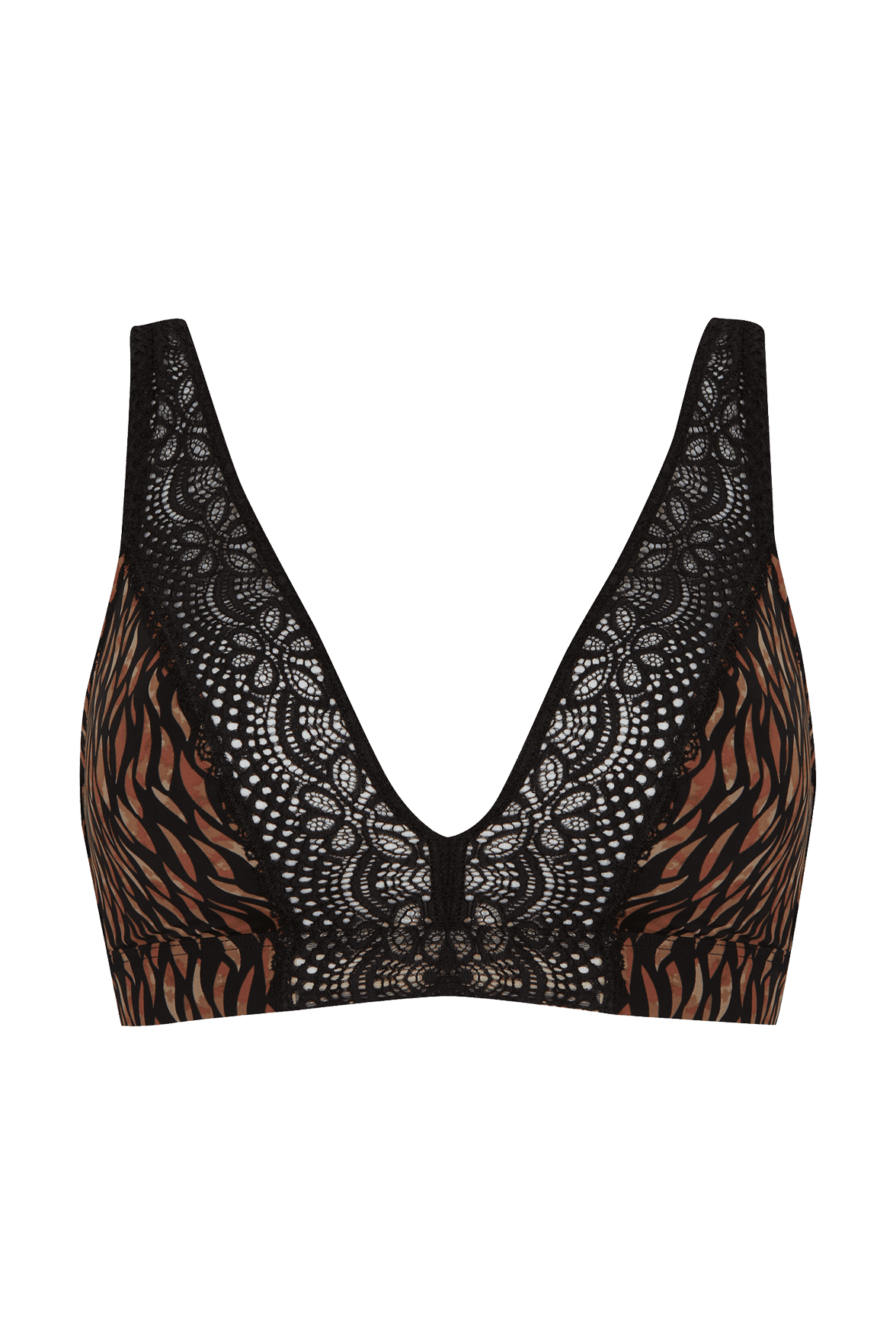 Soutien-gorge foulard sans armatures en dentelle et en microfibre L'irrésistible - Fauve