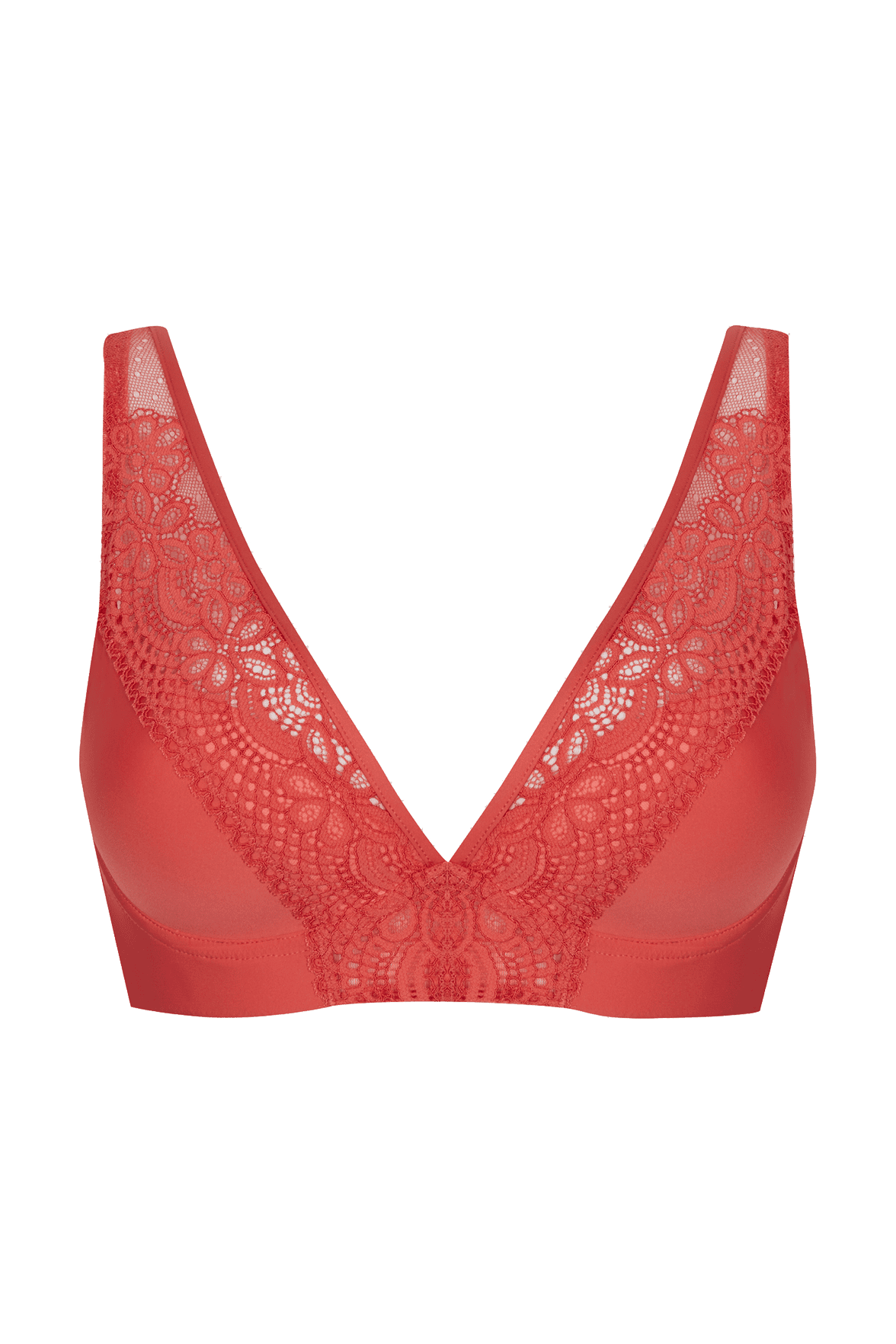 Soutien-gorge coques en dentelle et microfibre L'irrésistible - Corail