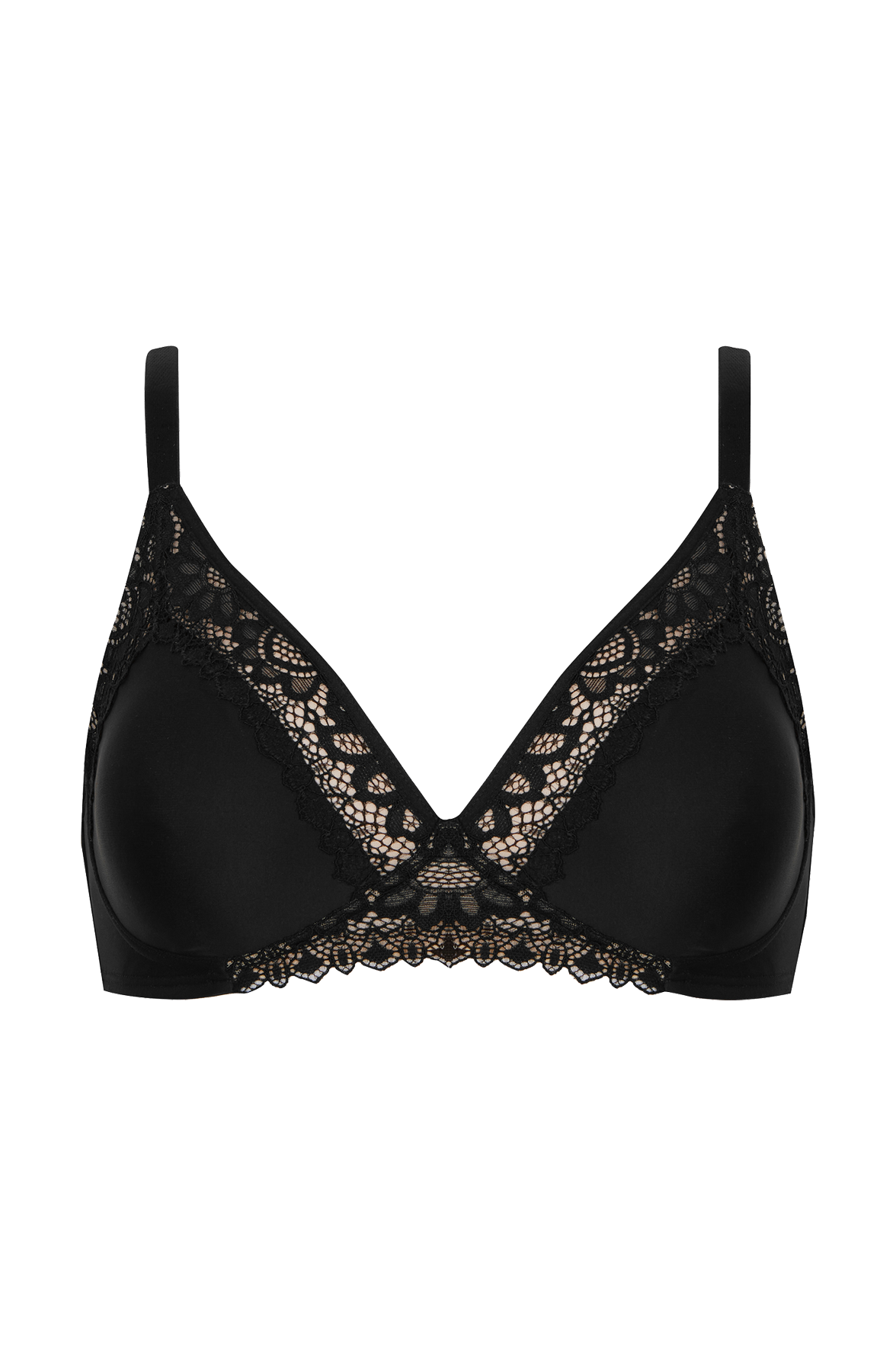 Soutien-gorge sans armatures basque dentelle Well Allure - Noir