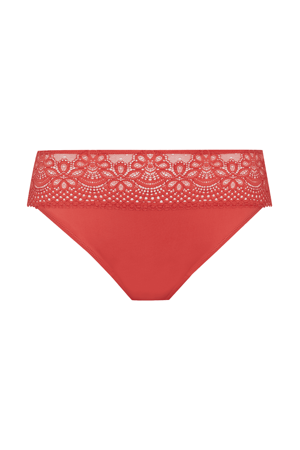 Slip brésilien dentelle et microfibre L'irrésistible - Corail