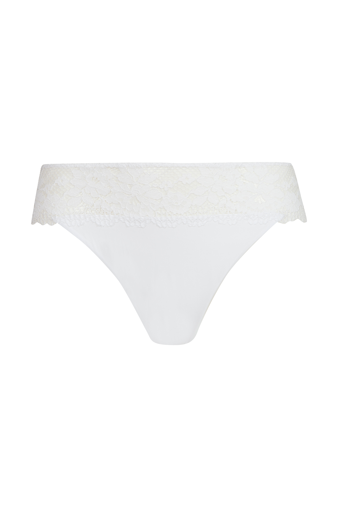 Slip Résille Florale - Blanc