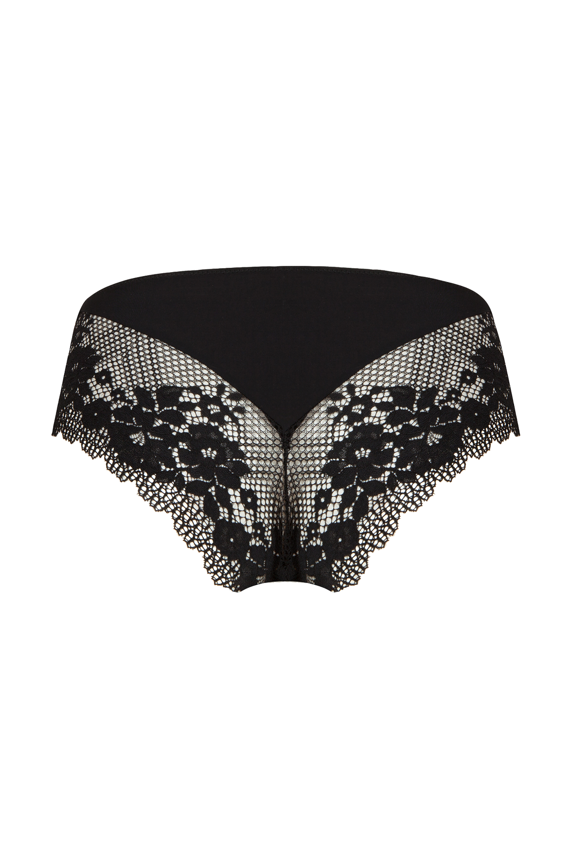 Slip Résille Florale - Noir