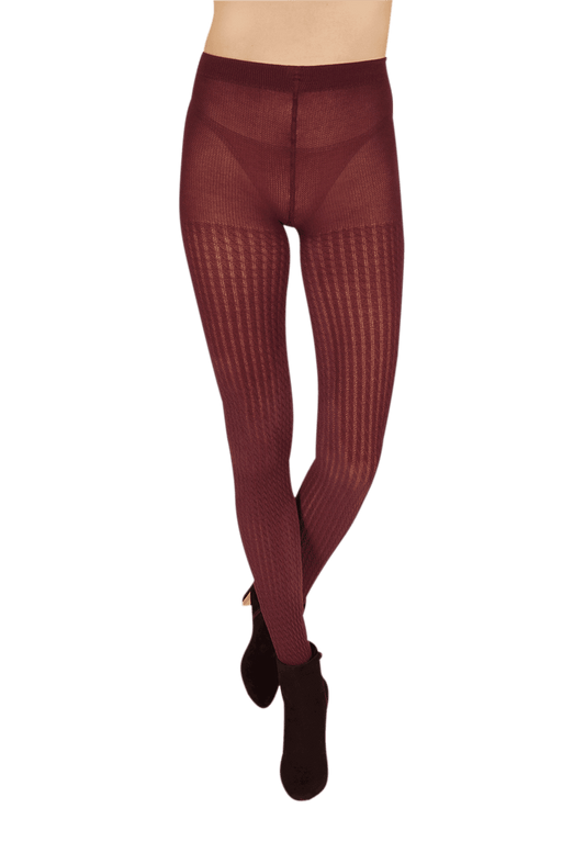 Collant Torsades 160D Allure d'Hiver - Prune