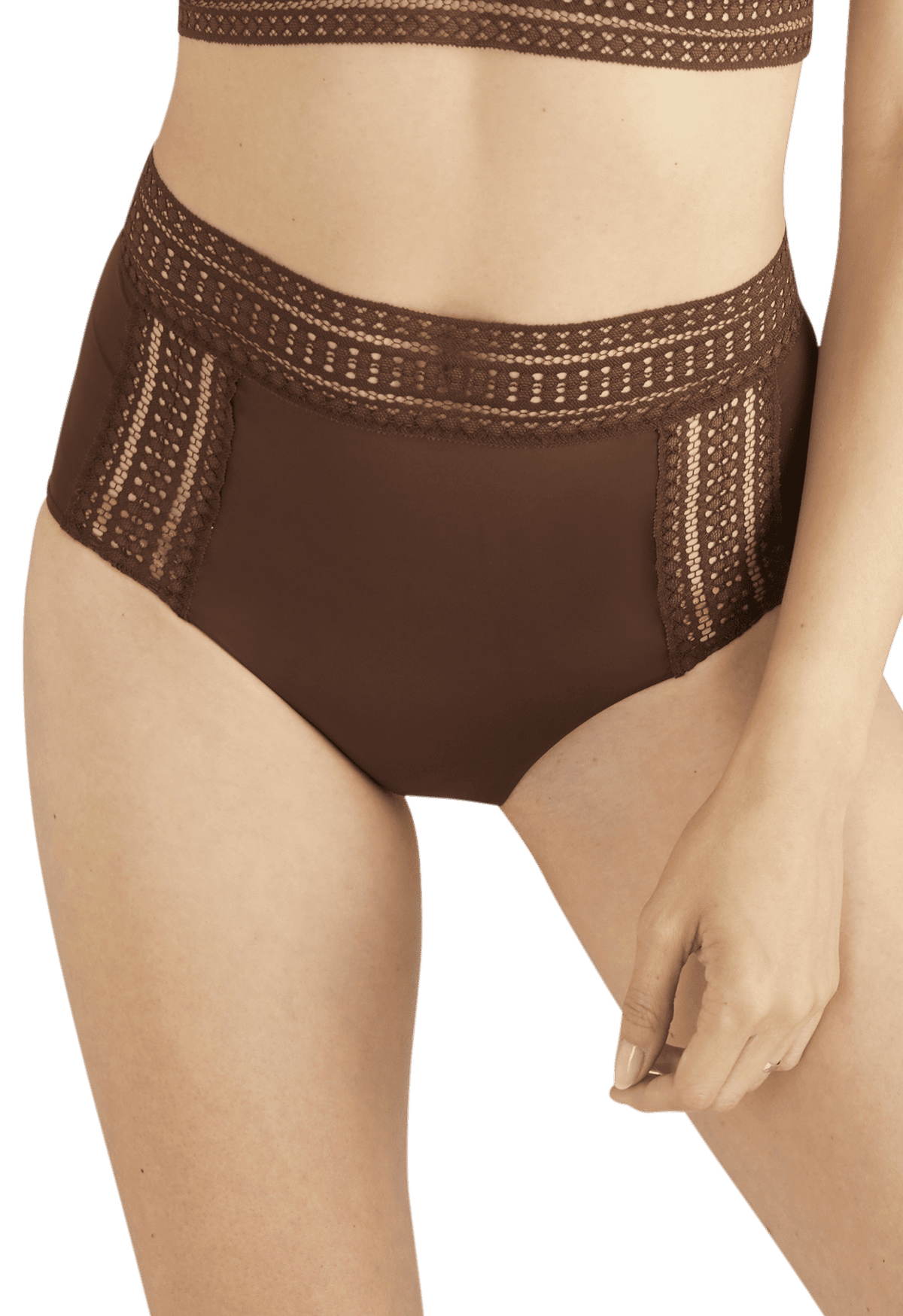 Culotte taille haute Arty Graphik - Chocolat