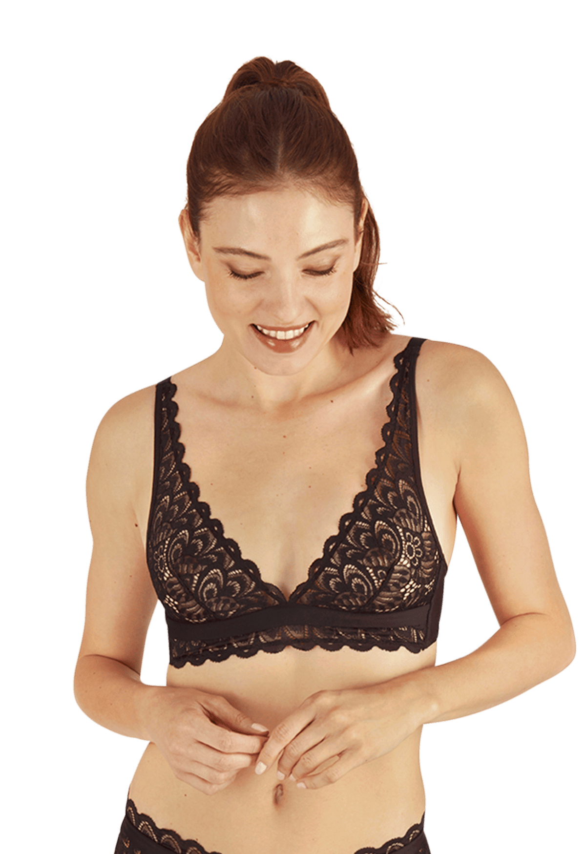 Soutien-gorge sans armatures Dentelle Audacieuse - Noir