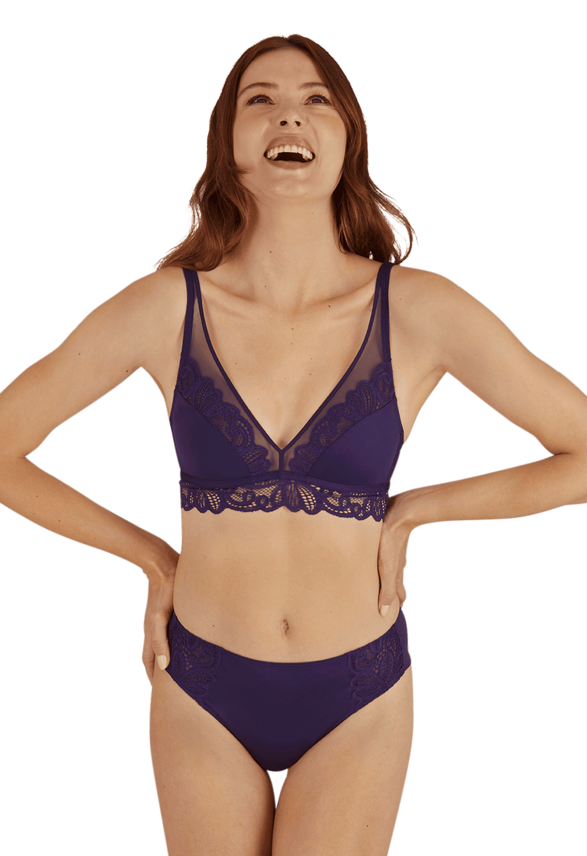 Soutien-gorge sans armatures Dentelle Envoûtante - Bleu nuit