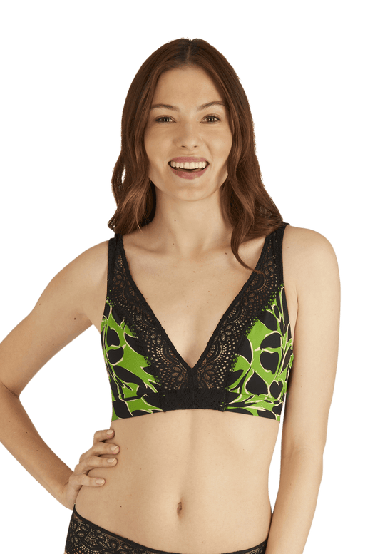 Soutien-gorge foulard sans armatures en dentelle et en microfibre L'irrésistible - Botanique