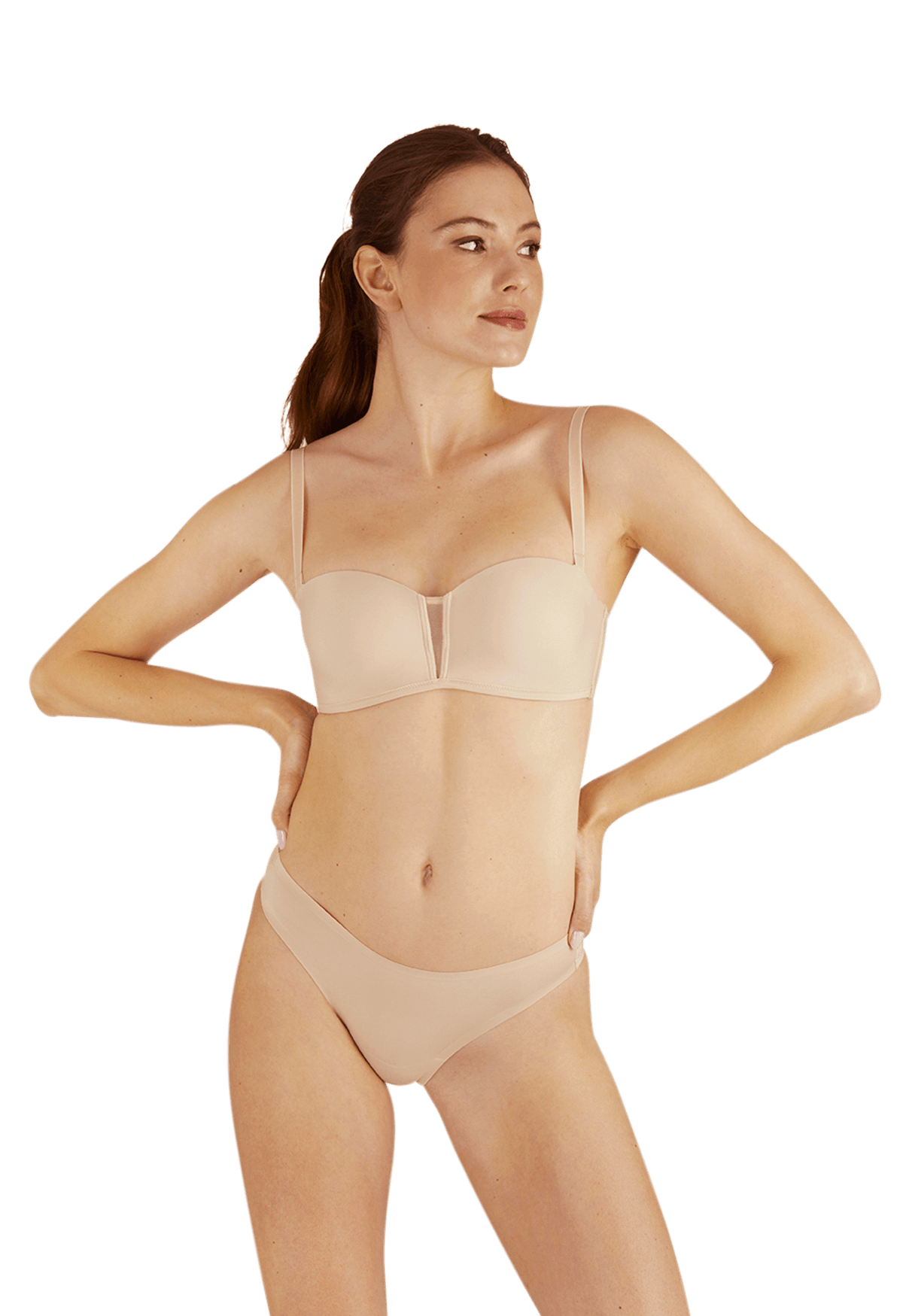Soutien-gorge bandeau bretelles amovibles invisible Nuances - Nude