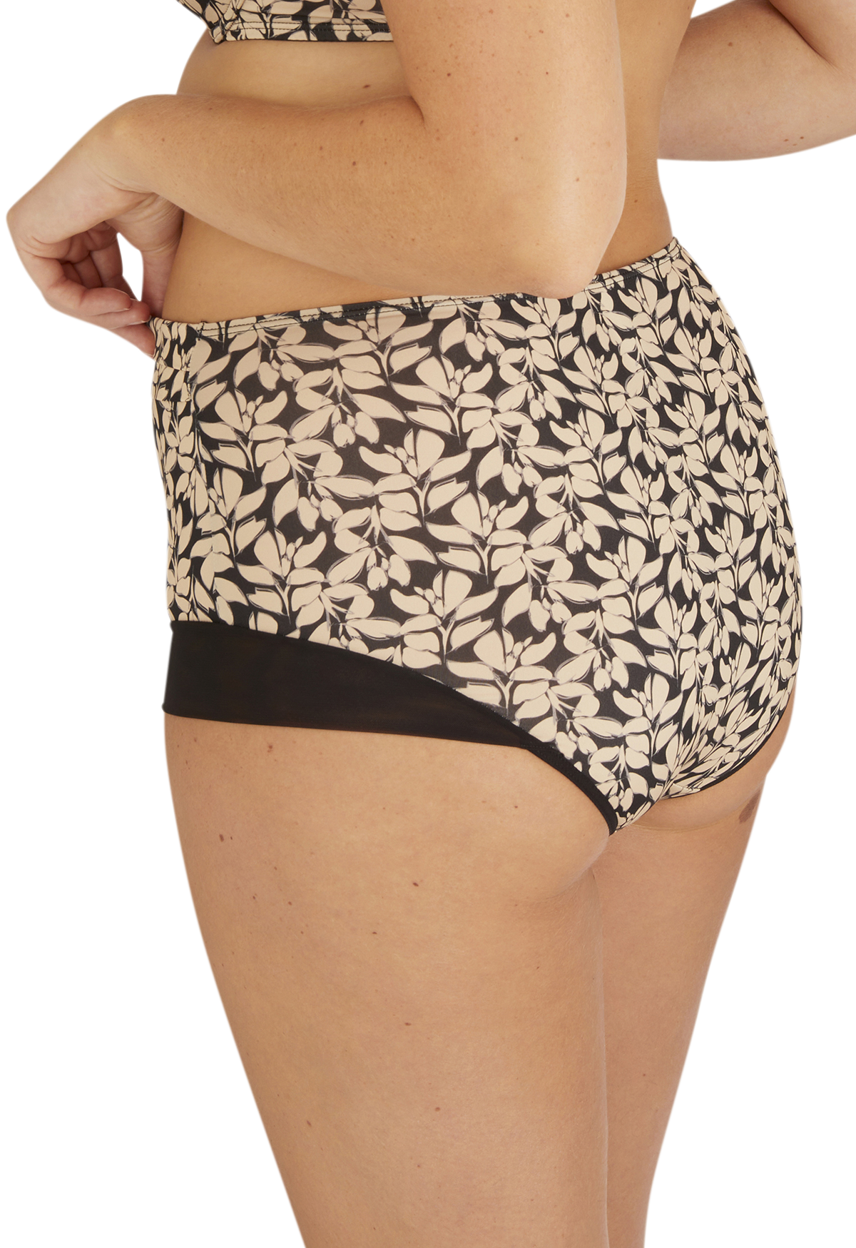 Shorty taille haute Tulle Design - Noir végétal