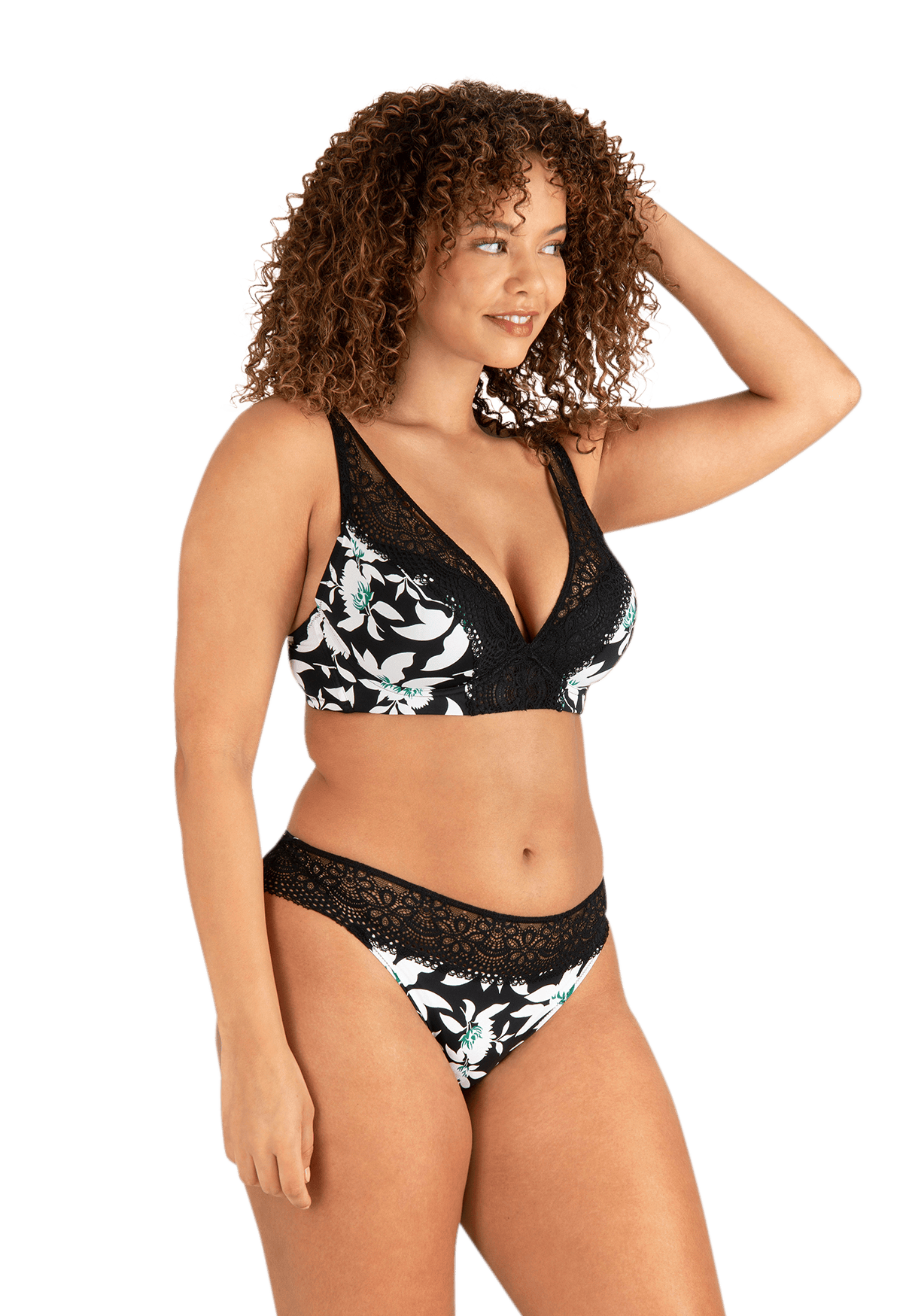 Slip brésilien dentelle et microfibre L'irrésistible - Jasmin