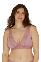 Soutien-gorge foulard sans armatures en dentelle et en microfibre L'irrésistible - Lilas