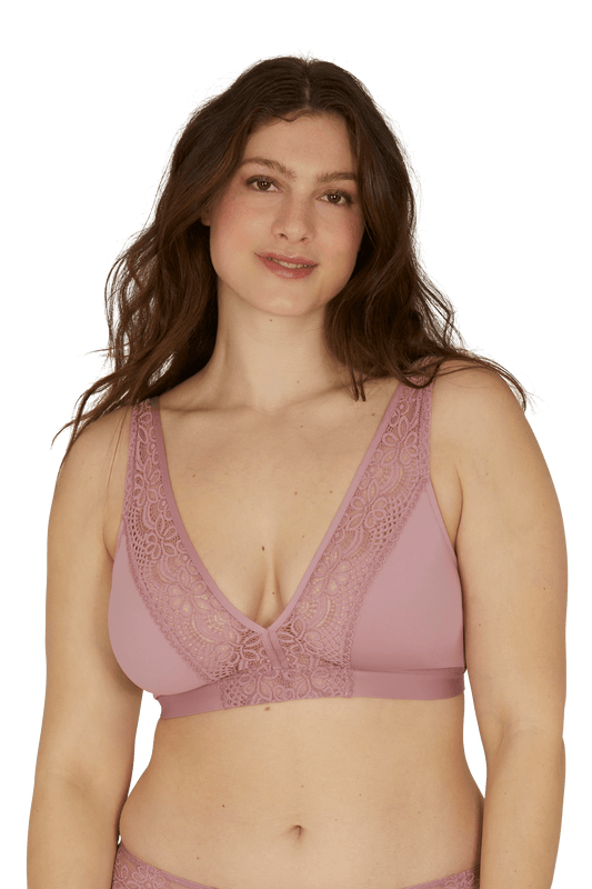 Soutien-gorge foulard sans armatures en dentelle et en microfibre L'irrésistible - Lilas