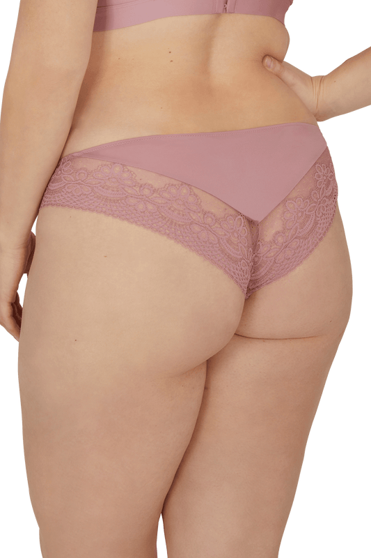 Slip brésilien dentelle et microfibre L'irrésistible - Lilas