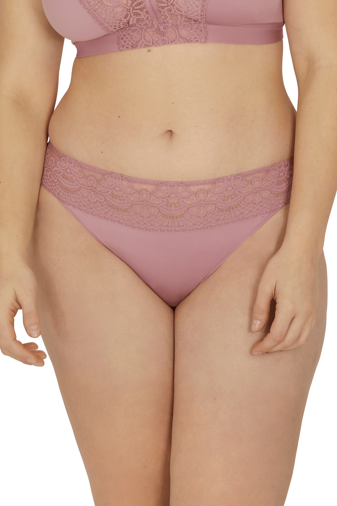 Slip brésilien dentelle et microfibre L'irrésistible - Lilas