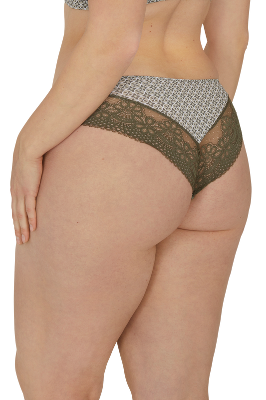 Slip brésilien dentelle et microfibre L'irrésistible - Mosaique