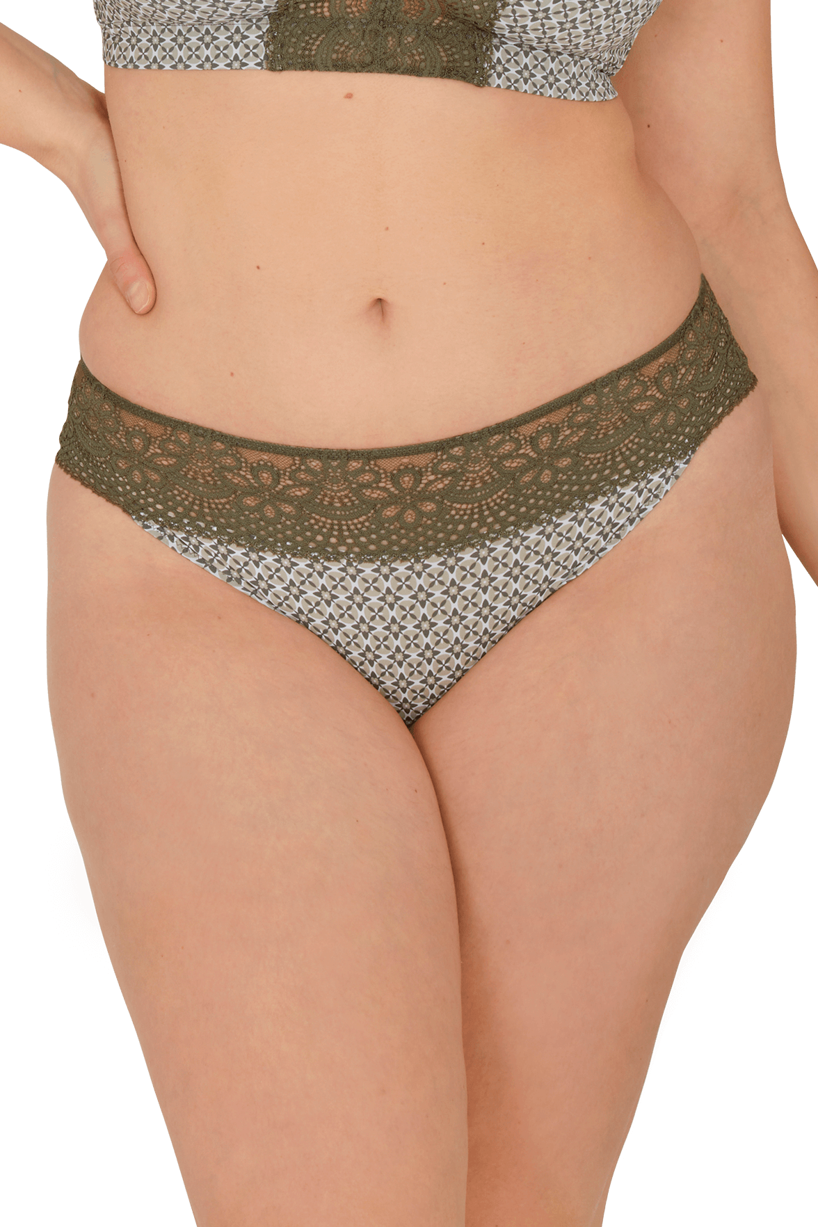 Slip brésilien dentelle et microfibre L'irrésistible - Mosaique