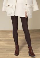 Collant Maille Ondulée 200D Allure d'Hiver - Chocolat