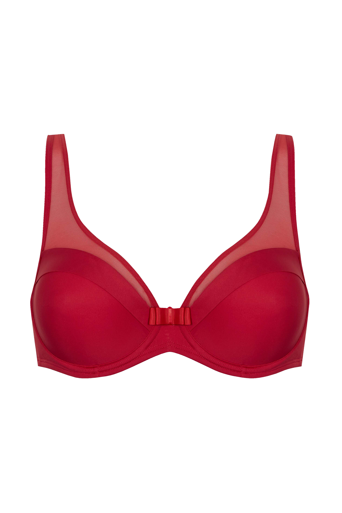 Soutien-gorge tulle design avec armatures rouge ardent