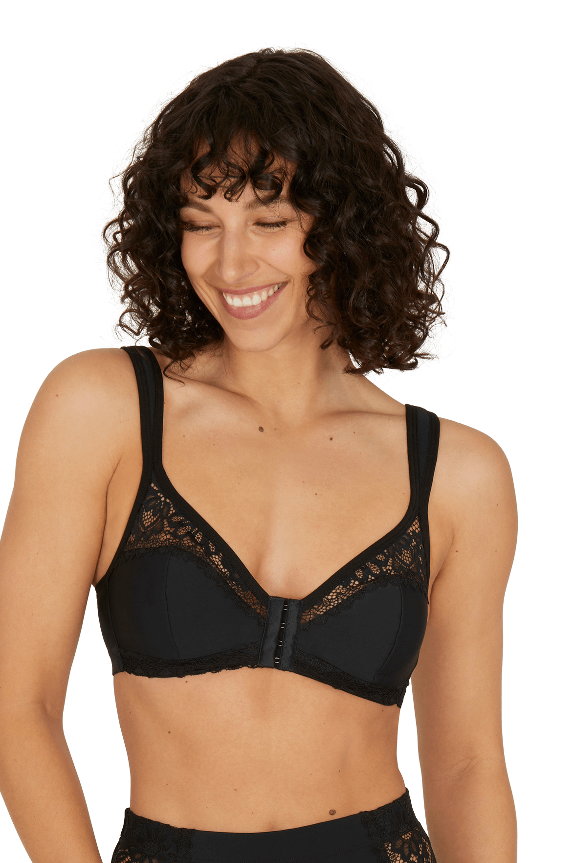 Soutien-gorge sans armatures agrafage avant Well Allure - Noir