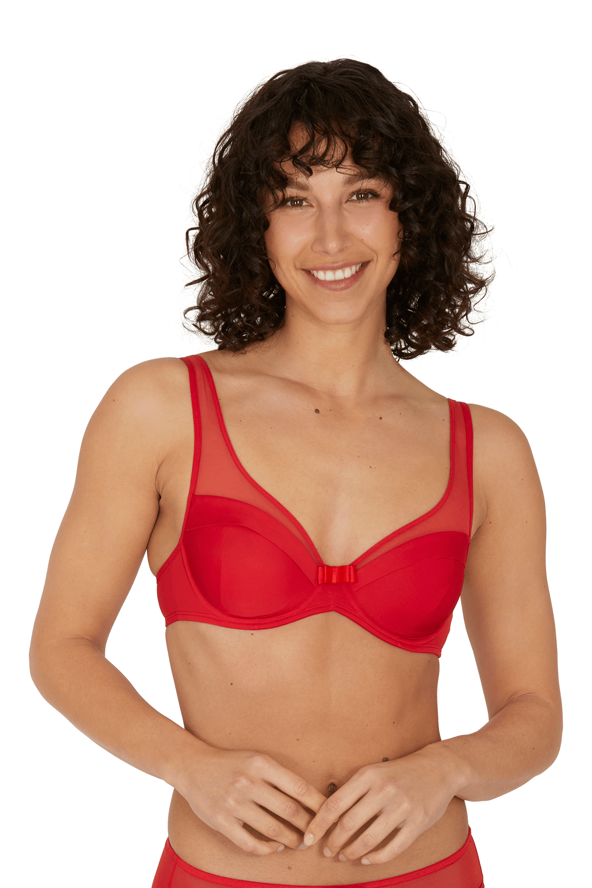 Soutien-gorge à armatures Tulle Design - Rouge ardent