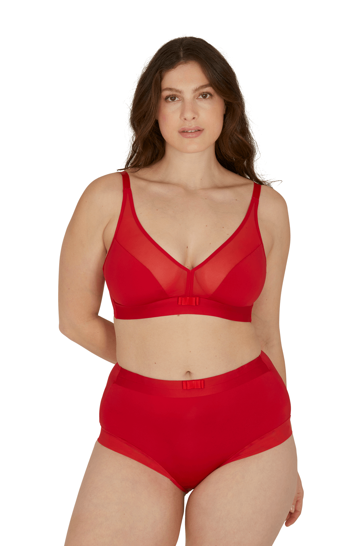 Shorty taille haute Tulle Design - Rouge ardent