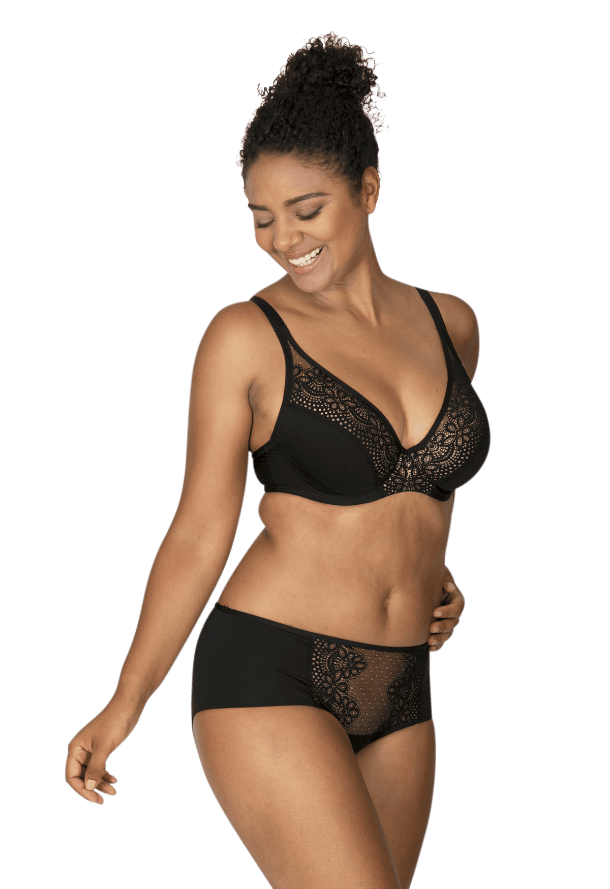 Shorty en dentelle et microfibre L'irrésistible - Noir