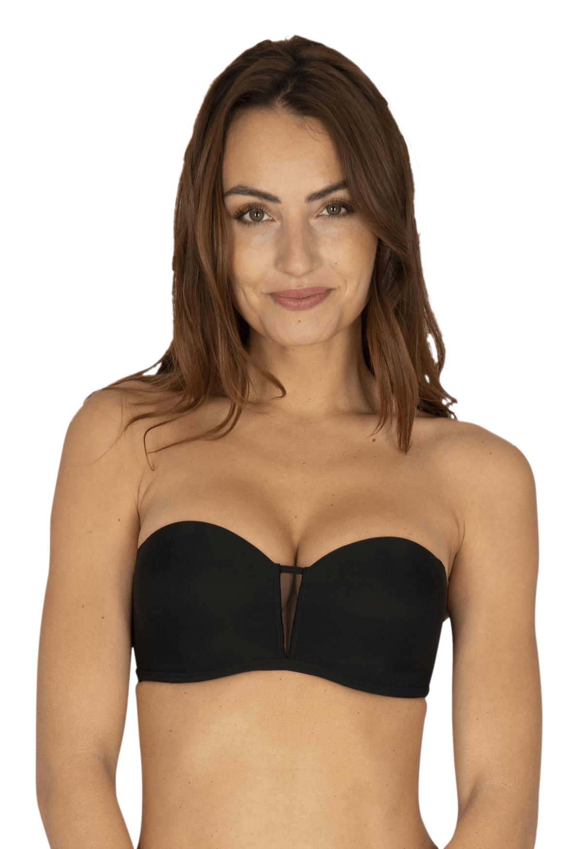 Soutien-gorge bandeau bretelles amovibles invisible Nuances - Noir