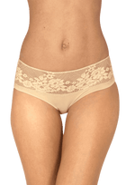 Shorty Résille Florale - Nude